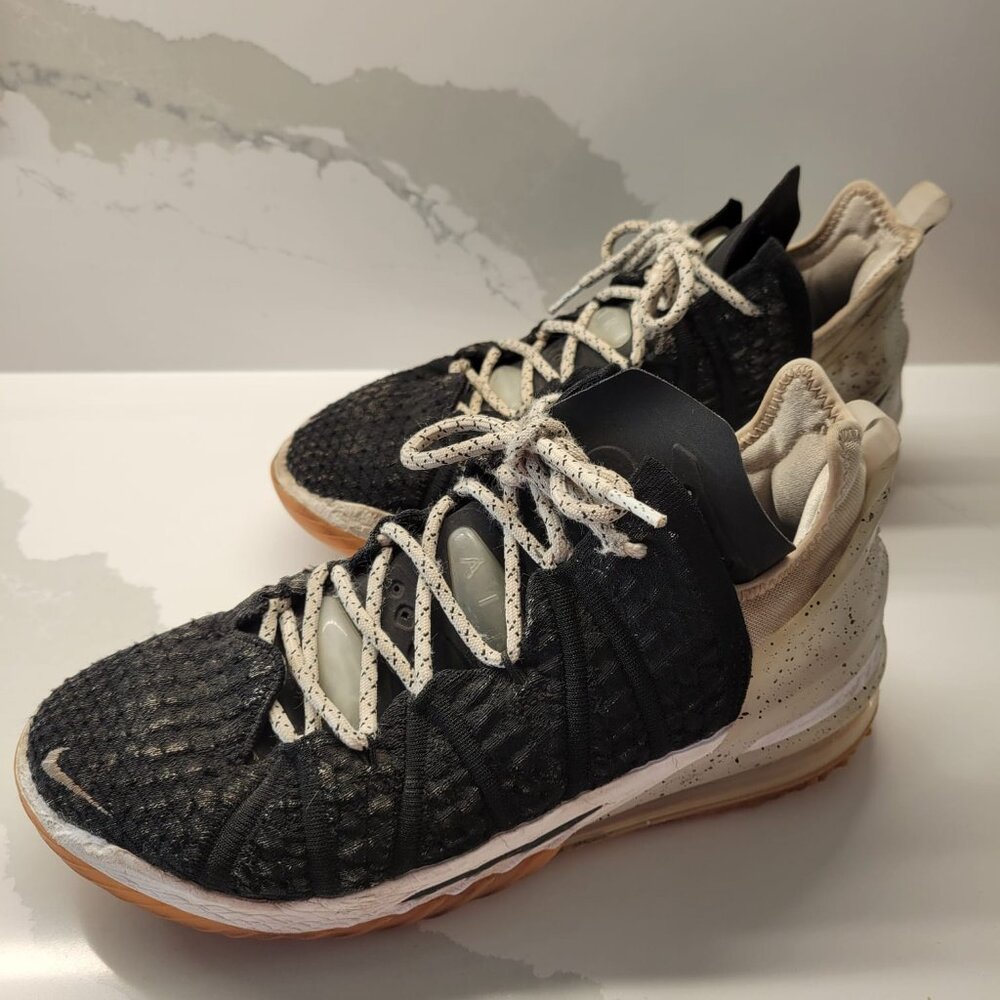 Size 8 - Nike LeBron 18 Black White Gum Basketball Sneakers Shoes